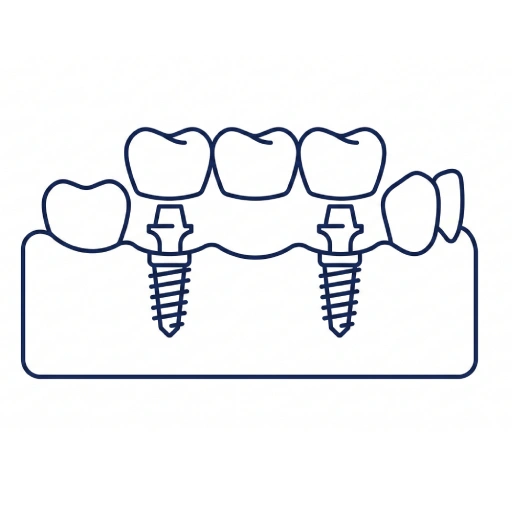Ícone representativo de implantes para vários dentes