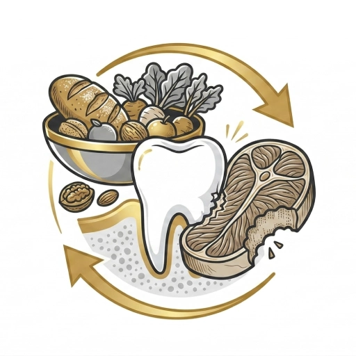Ícone de um dente triturando alimentos, simbolizando a restauração da função mastigatória natural sem restrições.
